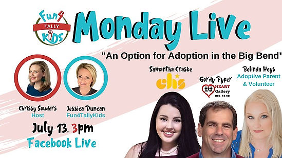 Fun4TallyKids Monday LIVE: An Option for Adoption in the Big Bend